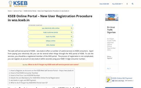 KSEB Online Portal New User Registration | KSEB Online Bill ...