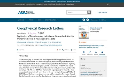 Application of Deep Learning to Estimate Atmospheric Gravity ...