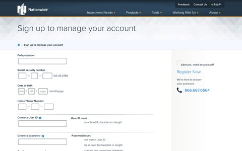 Sign up to manage your account - Nationwide Advisory ...