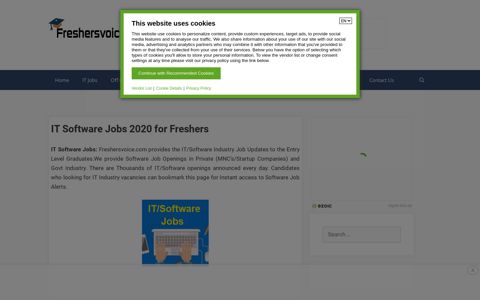 IT Software Jobs 2020 for Freshers - Freshersvoice.com