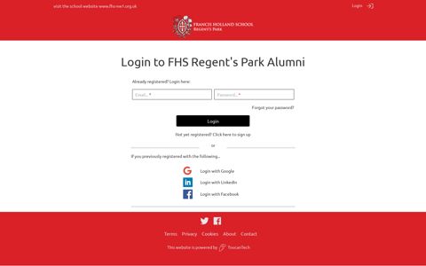 Login | FHS Regent's Park Alumni