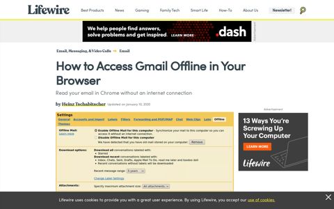 How to Access Gmail Offline in Your Browser - Lifewire