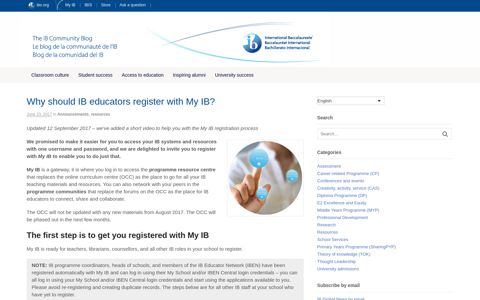 Why should IB educators register with My IB? | IB Community ...