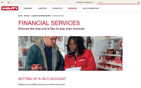Financial services - Hilti Corporation