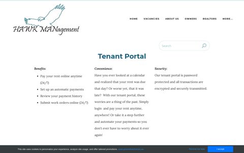 Tenant Portal - Hawk Management