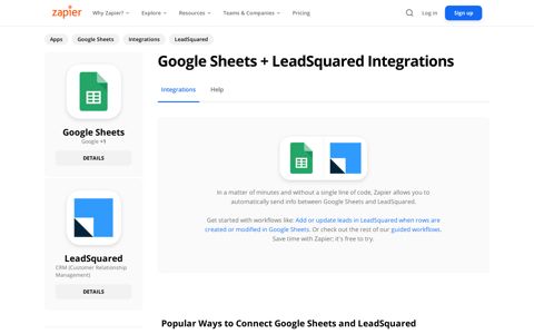 Connect your Google Sheets to LeadSquared integration in 2 ...