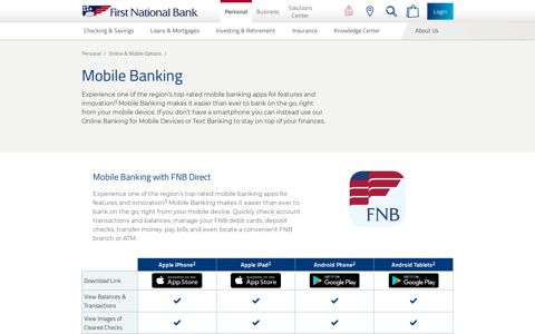 Mobile Banking | First National Bank
