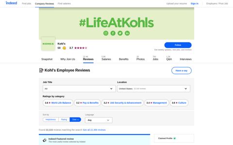 Working at Kohl's: 22,148 Reviews | Indeed.com