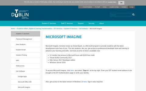 Microsoft Imagine - About - DIT