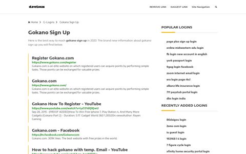 Gokano Sign Up ❤️ One Click Access - iLoveLogin