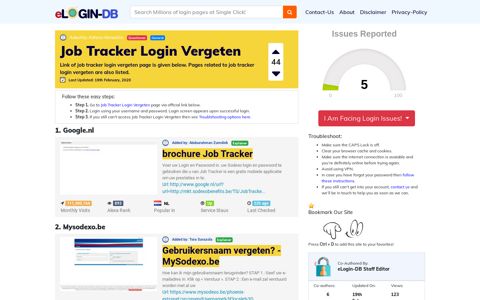 Job Tracker Login Vergeten - A database full of login pages ...