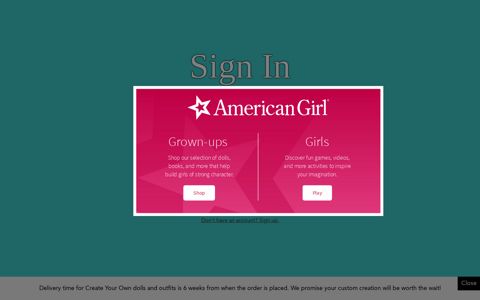 Create Your Own : Login - American Girl