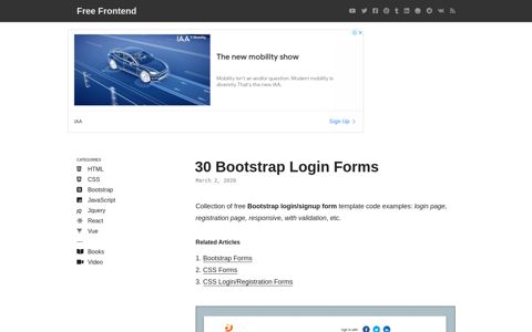 30 Bootstrap Login Forms - Free Frontend