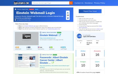 Einstein Webmail Login - Logins-DB