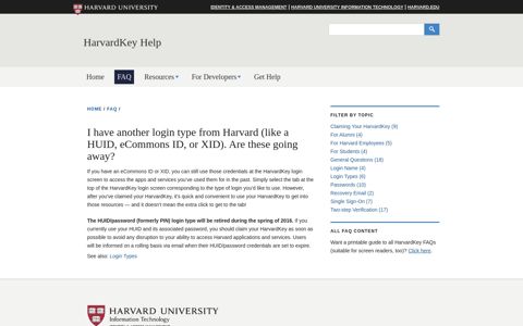 I have another login type from Harvard (like a HUID ...