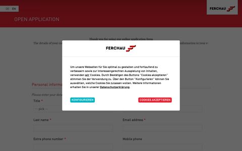 FERCHAU Online Application