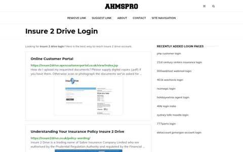 Insure 2 Drive Login - AhmsPro.com