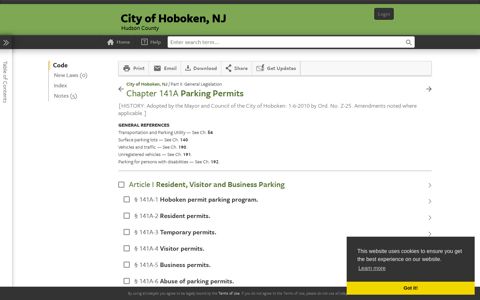 City of Hoboken, NJ Parking Permits - eCode360