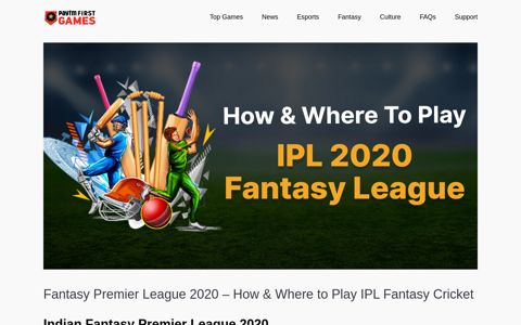 Fantasy Premier League 2020 - How & Where to Play IPL ...