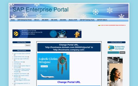 Change Portal URL. 'http://hostname ... - SAP Enterprise Portal