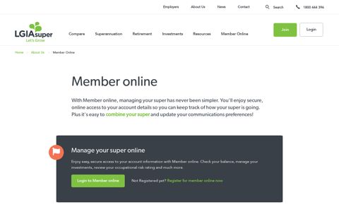 Member online Features And Benefits | LGIAsuper