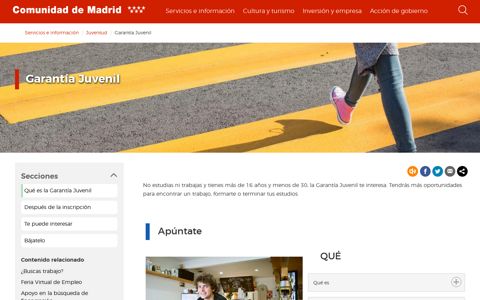 Garantía Juvenil | Comunidad de Madrid