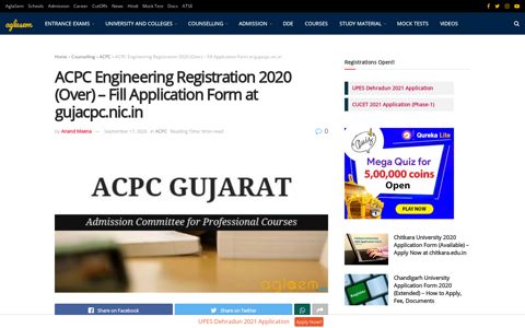 ACPC Engineering Registration 2020 (Over) - Fill Application ...
