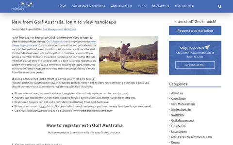 New from Golf Australia, login to view handicaps | MiClub Golf
