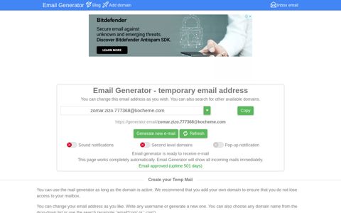 Email Generator - temp mail, fake email