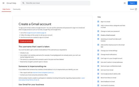 Create a Gmail account - Gmail Help - Google Support