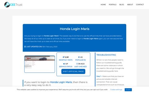 Honda Login Maris - Find Official Portal - CEE Trust