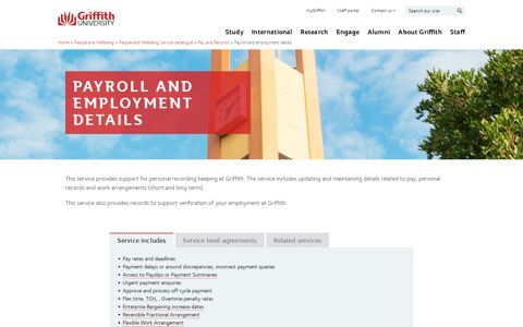 Payroll and employment details - Griffith University