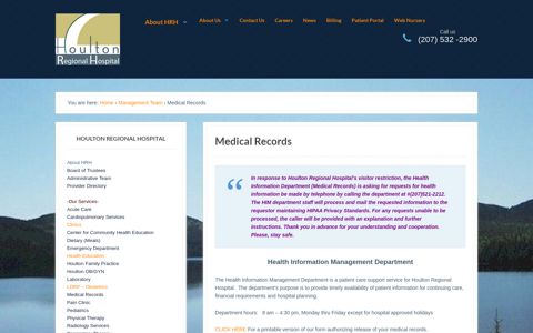 Medical Records - Houlton Regional Hospital