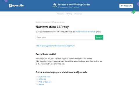 Off-Campus Access @ Northwestern - Paperpile