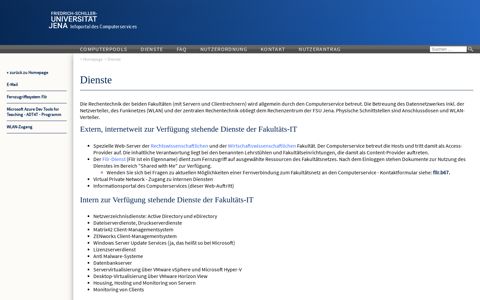 Dienste - Infoportal des Computerservices
