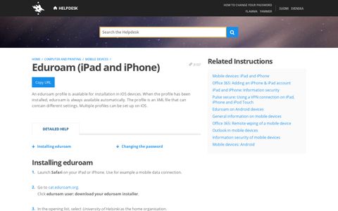 Eduroam (iPad and iPhone) | Helpdesk