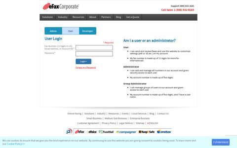 Log into My Account | Internet Fax Services ... - eFax Corporate