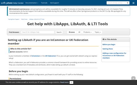 Setting up LibAuth if you are an InCommon or UK Federation ...