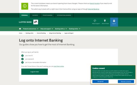 Internet Banking - How to Log On / Log Out - Lloyds Bank