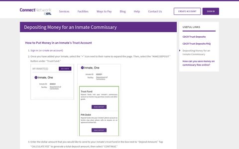 Depositing Money for an Inmate Commissary | ConnectNetwork