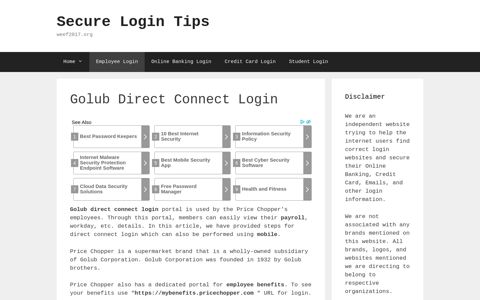 Golub Direct Connect Login - Secure Login Tips