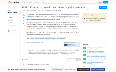 GitHub: Continuous integration to Azure with organization ...