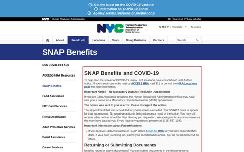 SNAP Benefits - HRA - NYC.gov