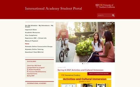 International Academy Student Portal | USC
