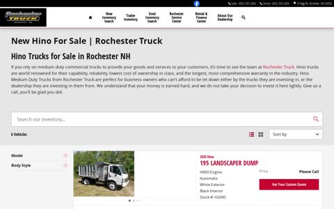 New Hino Truck Dealer| Rochester Truck | Nationwide Delivery