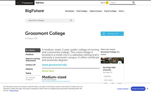 Others who viewed Grossmont College also viewed - BigFuture