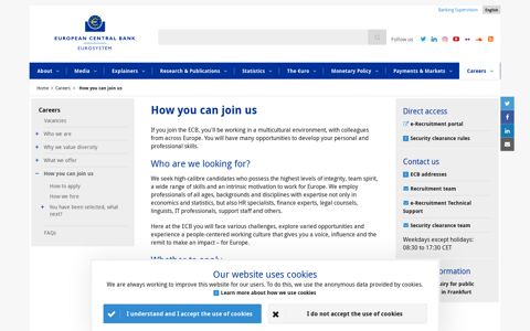 How you can join us - European Central Bank