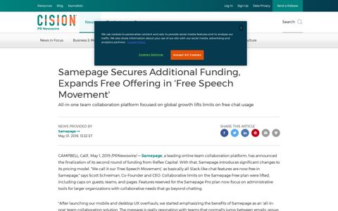 Samepage Secures Additional Funding, Expands Free ...