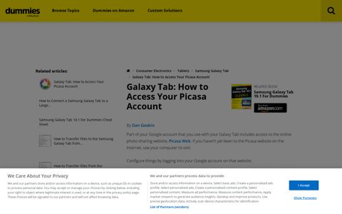 Galaxy Tab: How to Access Your Picasa Account - dummies