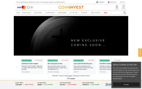 Buy gold and silver bullion online | coininvest.com